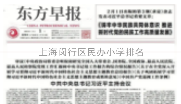 上海闵行区民办小学排名