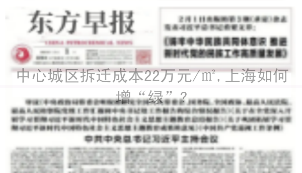 中心城区拆迁成本22万元/㎡,上海如何增“绿”?